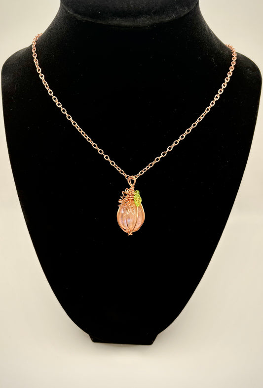 The Petite Pumpkin Wire Wrapped Pendant
