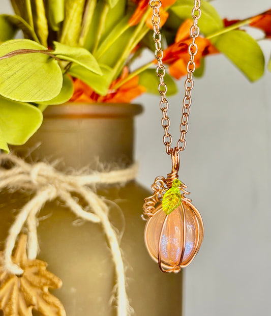 The Petite Pumpkin Wire Wrapped Pendant